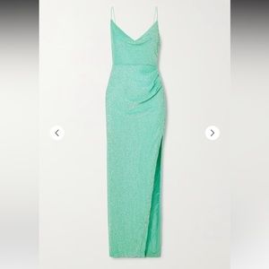 Retrofete Katya Gown/Maxi Dress in Aqua Sequin